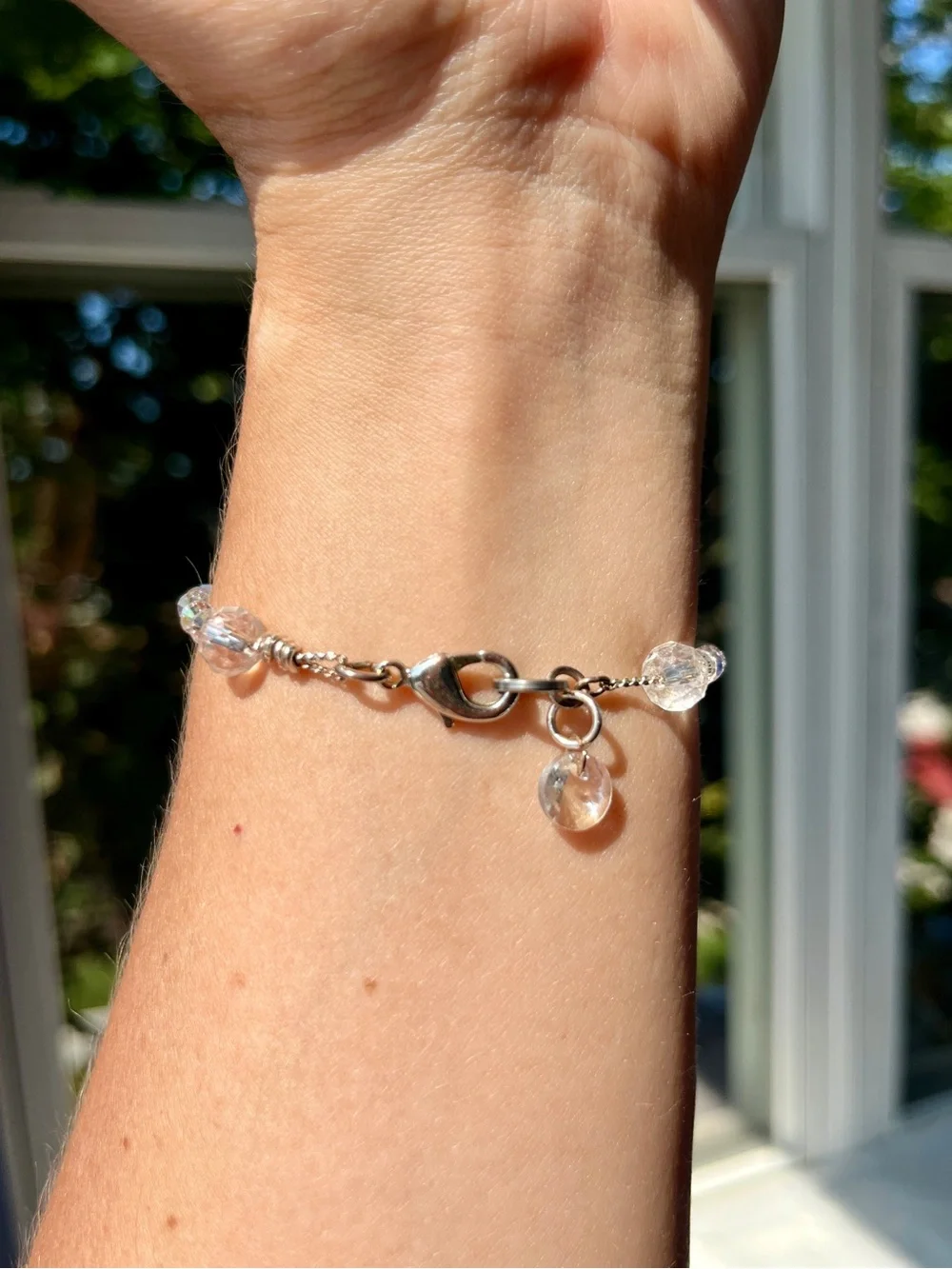 🧿 Blue “Evil Eye” Bracelet - Glass Beads, Swarovski Crystals & Silver-Tone Metal